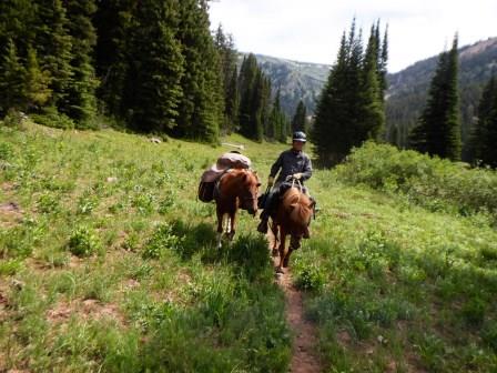 Pete and Raudi and  Hrimmi on the Salt River trail 